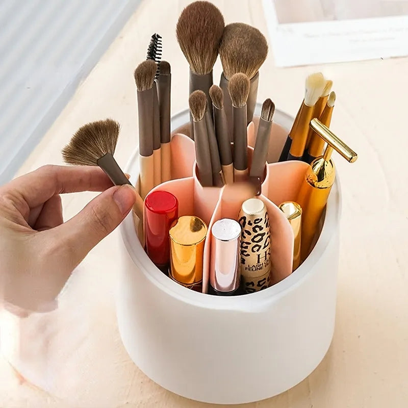 360° Rotating Makeup Brush Organizer