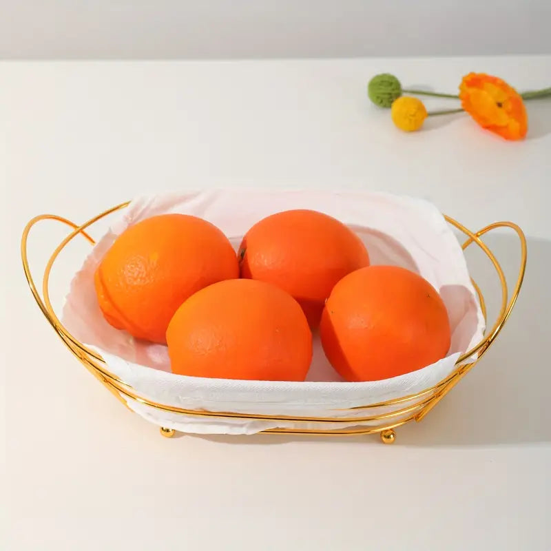 Metal Fruit Storage Basket, Snacks Storage And Organizer Plate