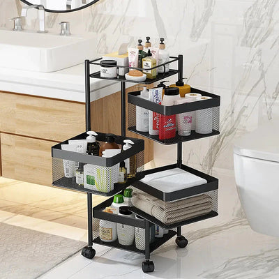 Rotating Kitchen Storage Trolley - Square