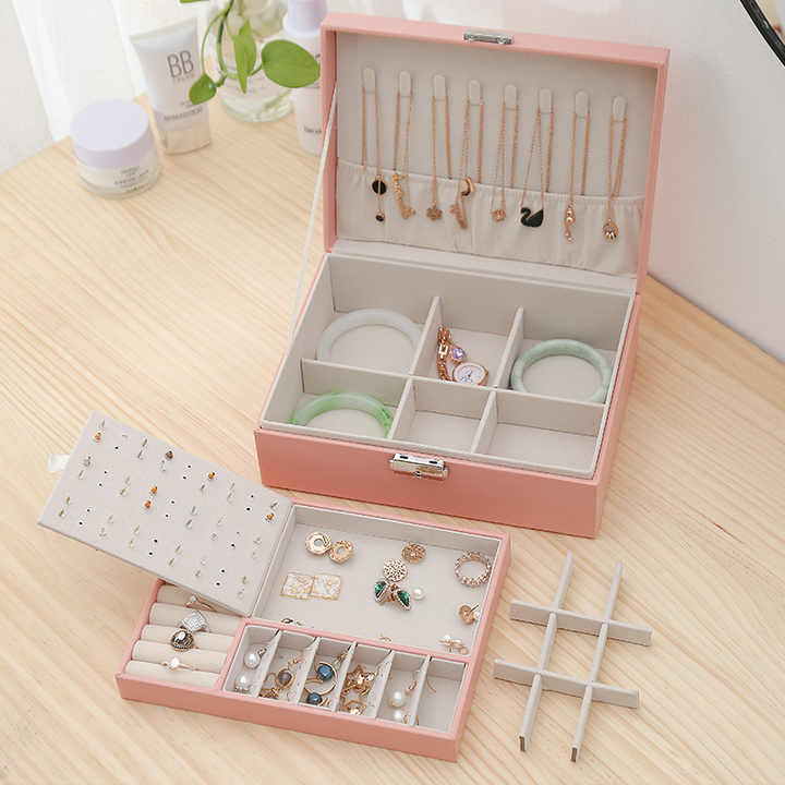 2Layer Leather Jewelry Organizer