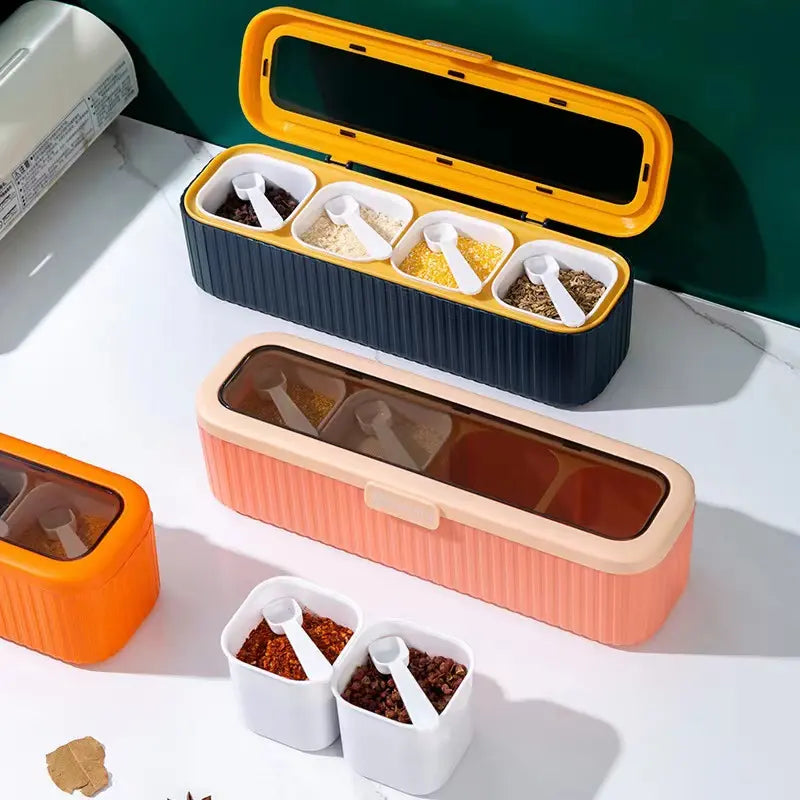 4 Grids Kitchen Spice Organizer Box