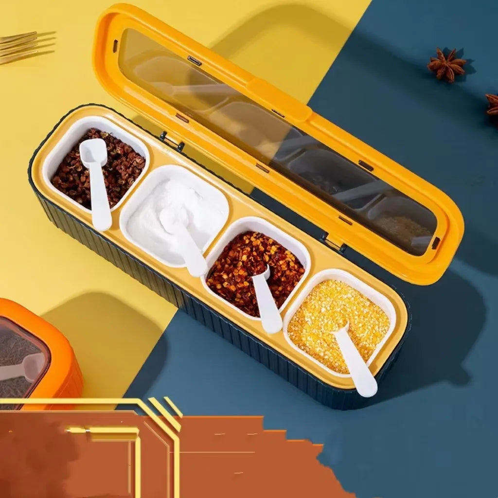 4 Grids Kitchen Spice Organizer Box