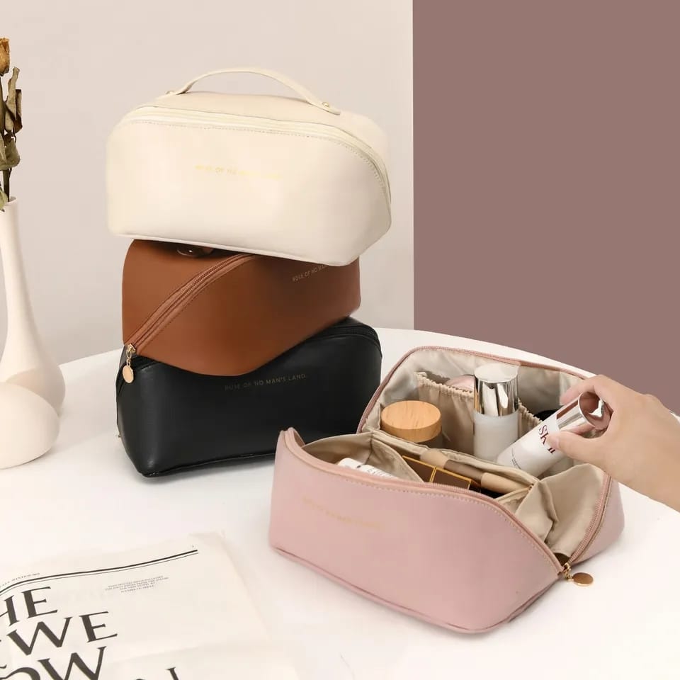 Leather Cosmetic Organizer Pouch