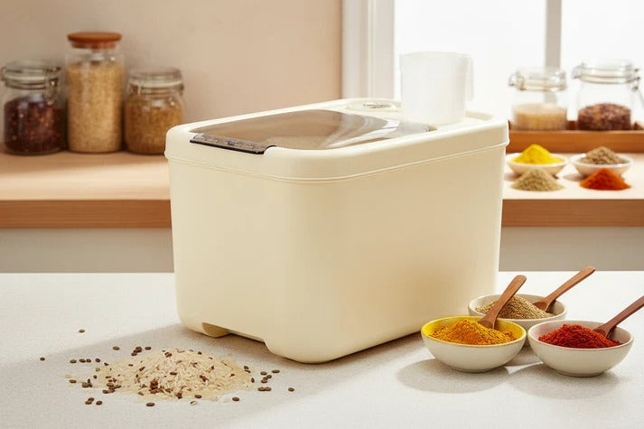 Timed Large-Capacity Rice & Grain Storage Container