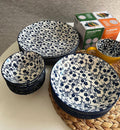 Danny Home Blue Floral Porcelain Deep Plate Collection