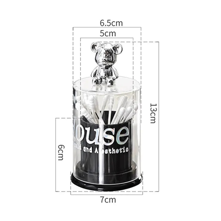 2 Pcs Bear Topped Transparent Organizer