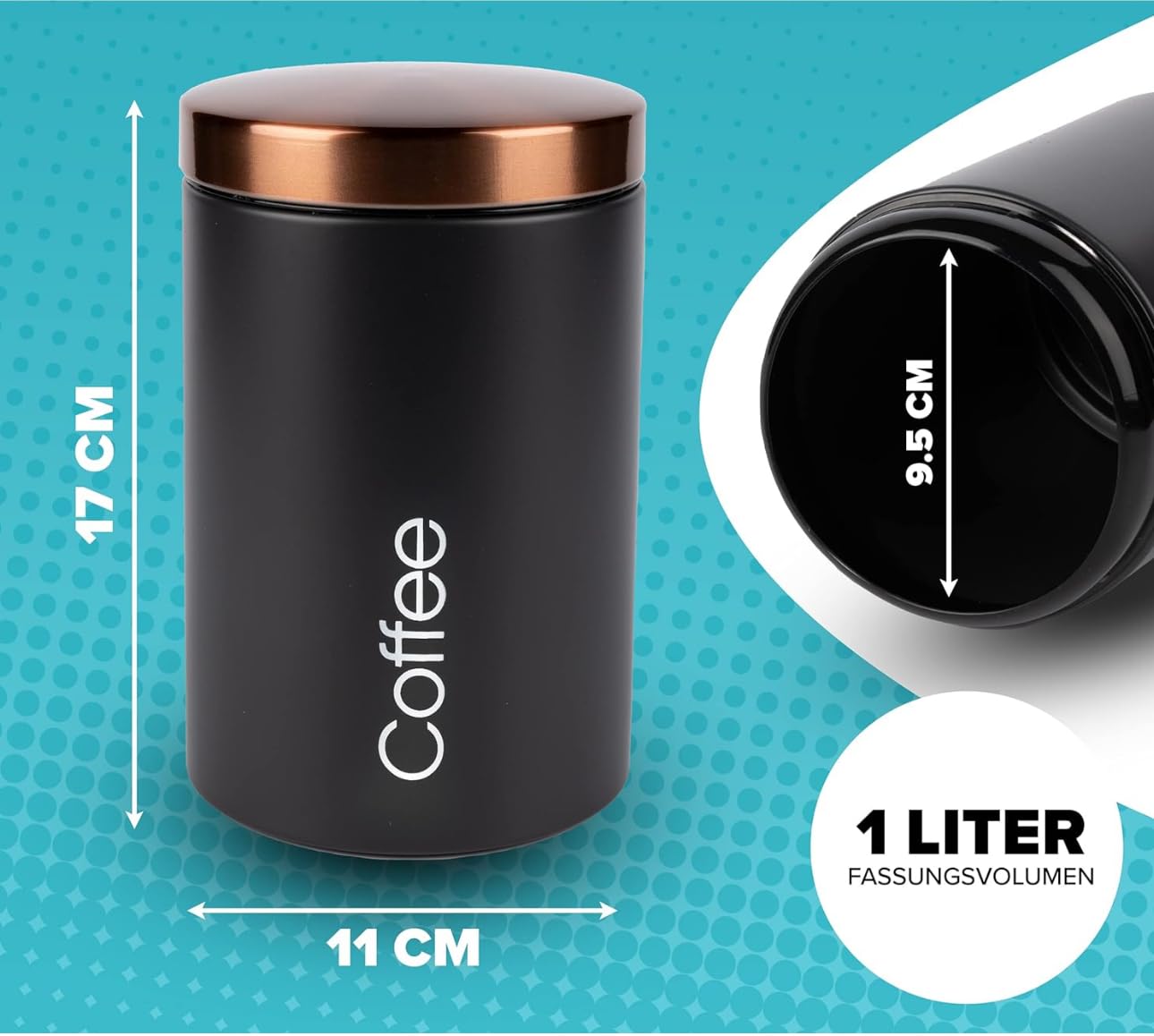 3pcs Canister Set Tea Coffee Sugar Storage  Kitchen Food Canister Jar