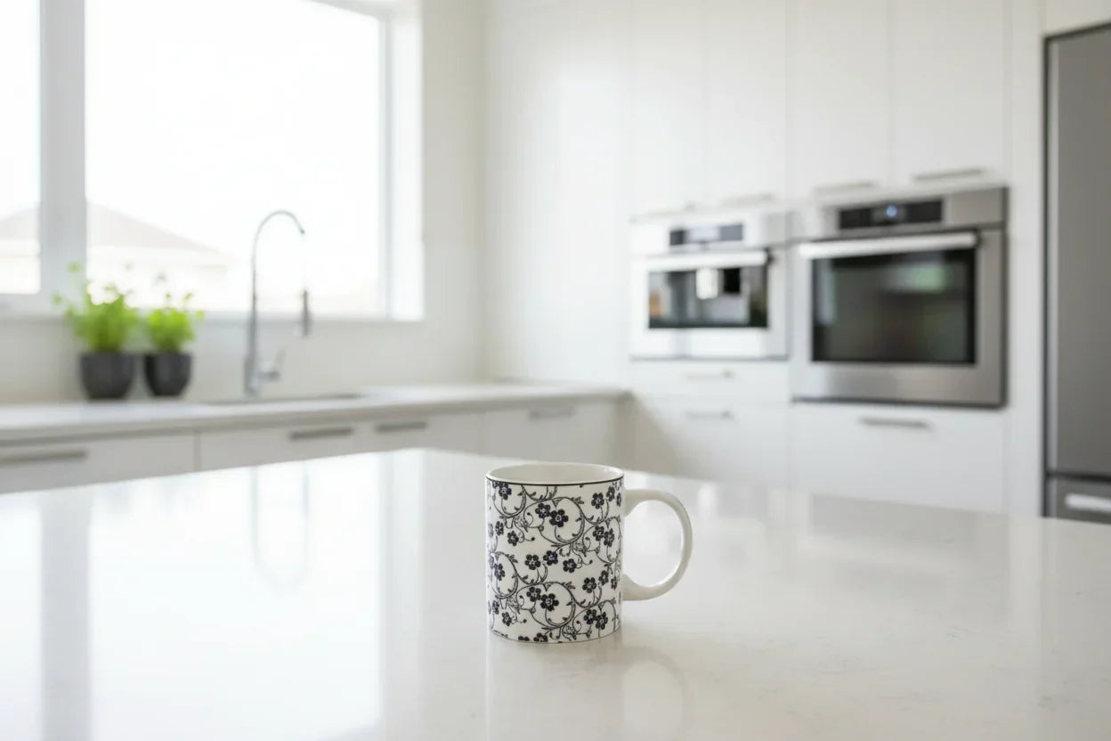 Danny Home Blue Floral Ceramic Coffee Mug