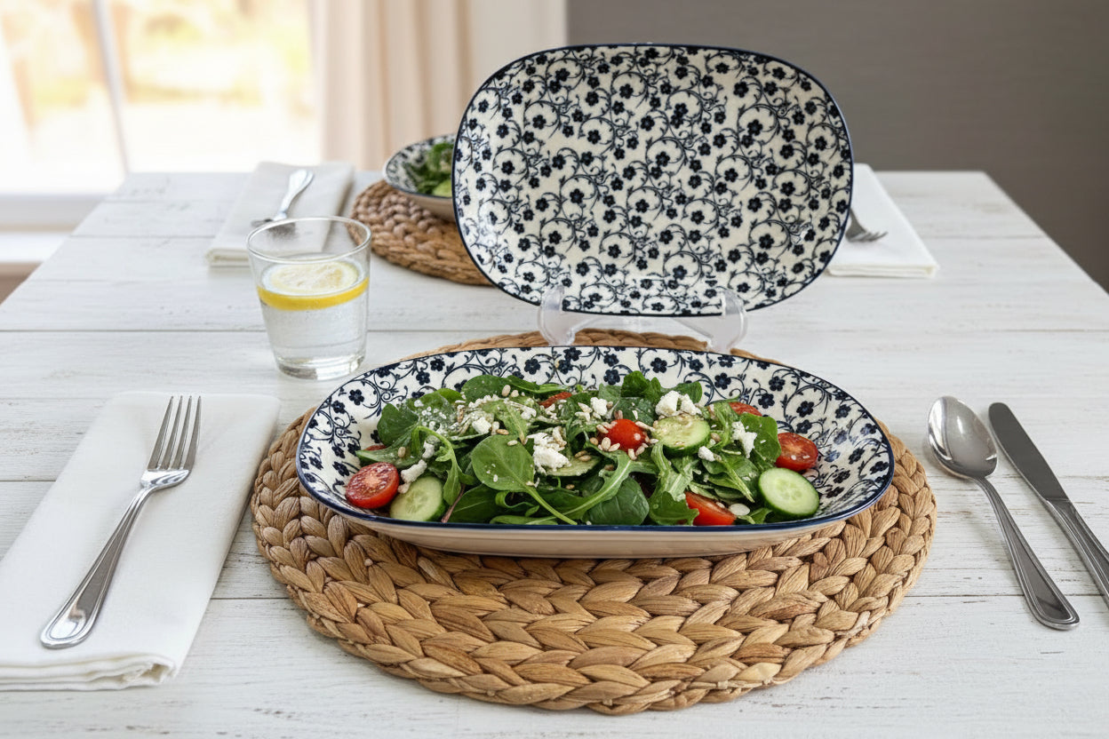 Danny Home Floral Oval Serving Platter