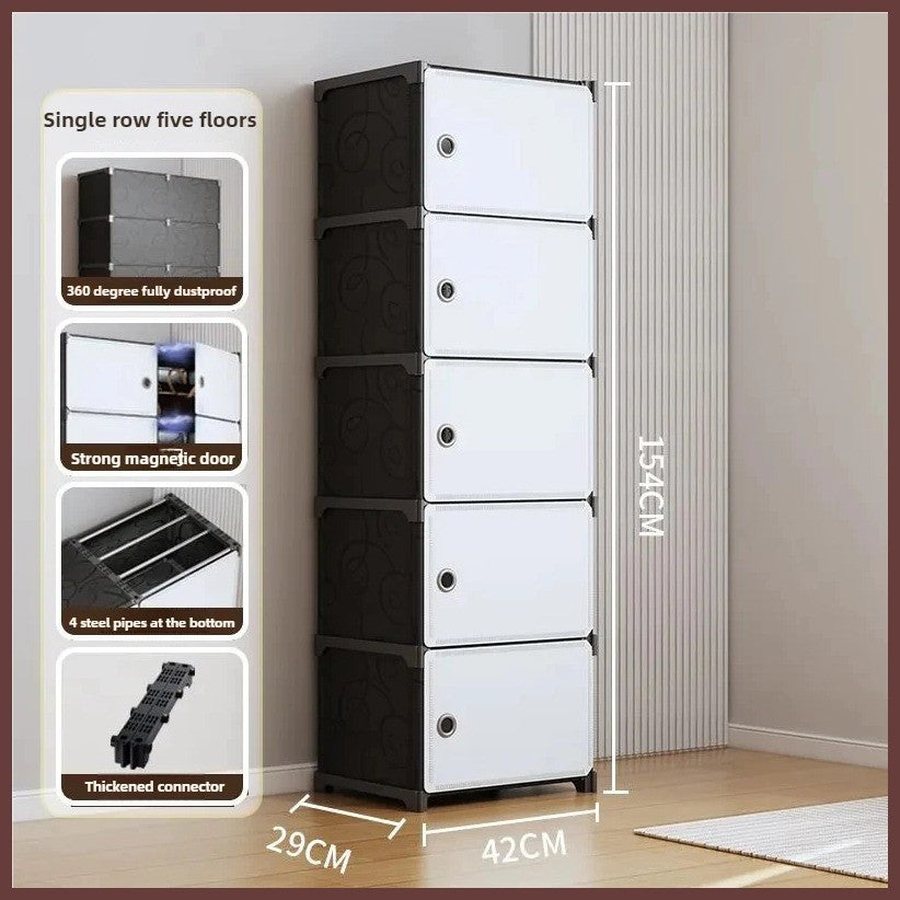 5-Tier Plastic Wardrobe Storage Organizer