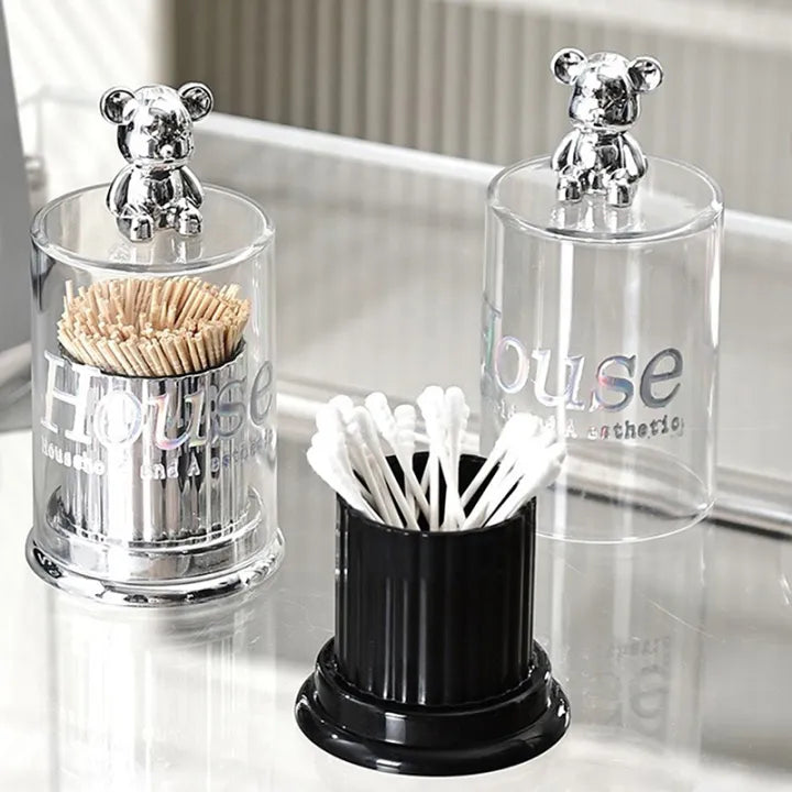 2 Pcs Bear Topped Transparent Organizer